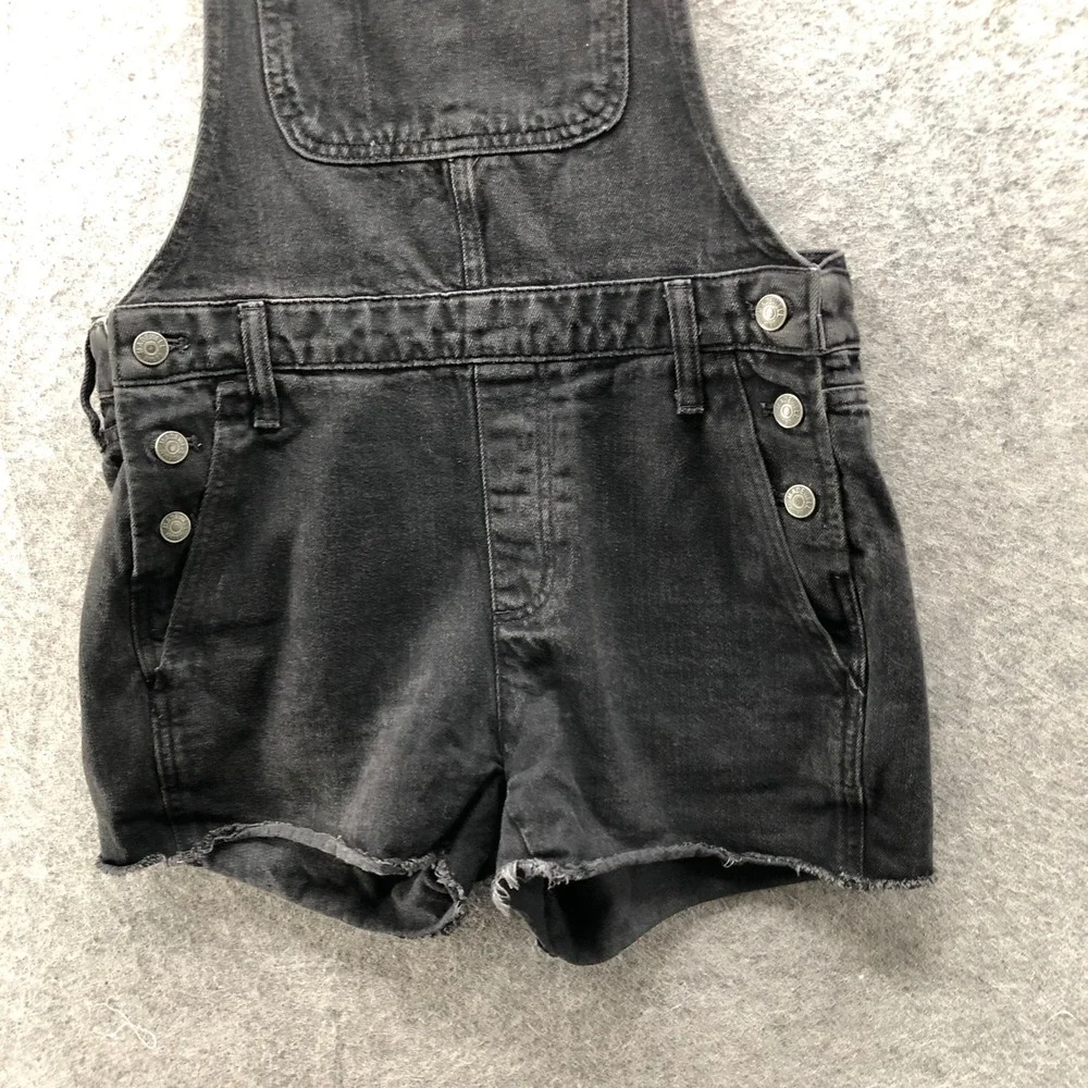 Madewell Denim Shortalls Womens S Washed Black Adirondack Short Overalls